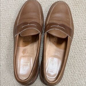 Alden Men's Tan and Brown Leather Slip-On Loafers